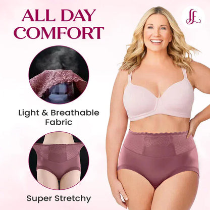 LaceComfort – Dames kanten slip met hoge taille | 1+1 GRATIS