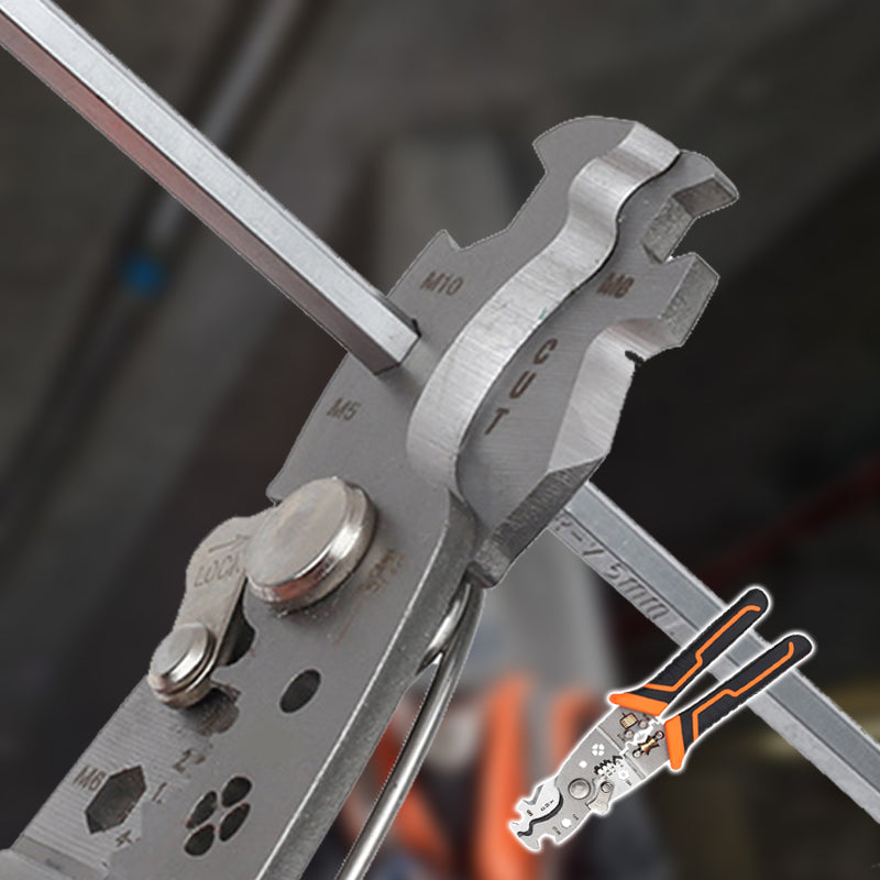 Multifunctionele kabelstripper en krimptang