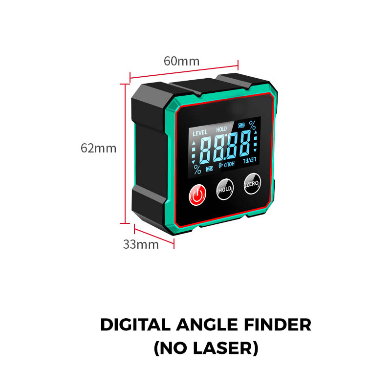 Laserpro – 4-Zijdige Magnetische Digitale Hoekmeter met Laser (optie) | 50% KORTING