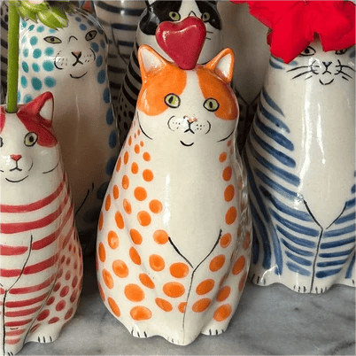 DottyCat™ – Speelse kattenvaas met stippenpatroon | 1+1 GRATIS