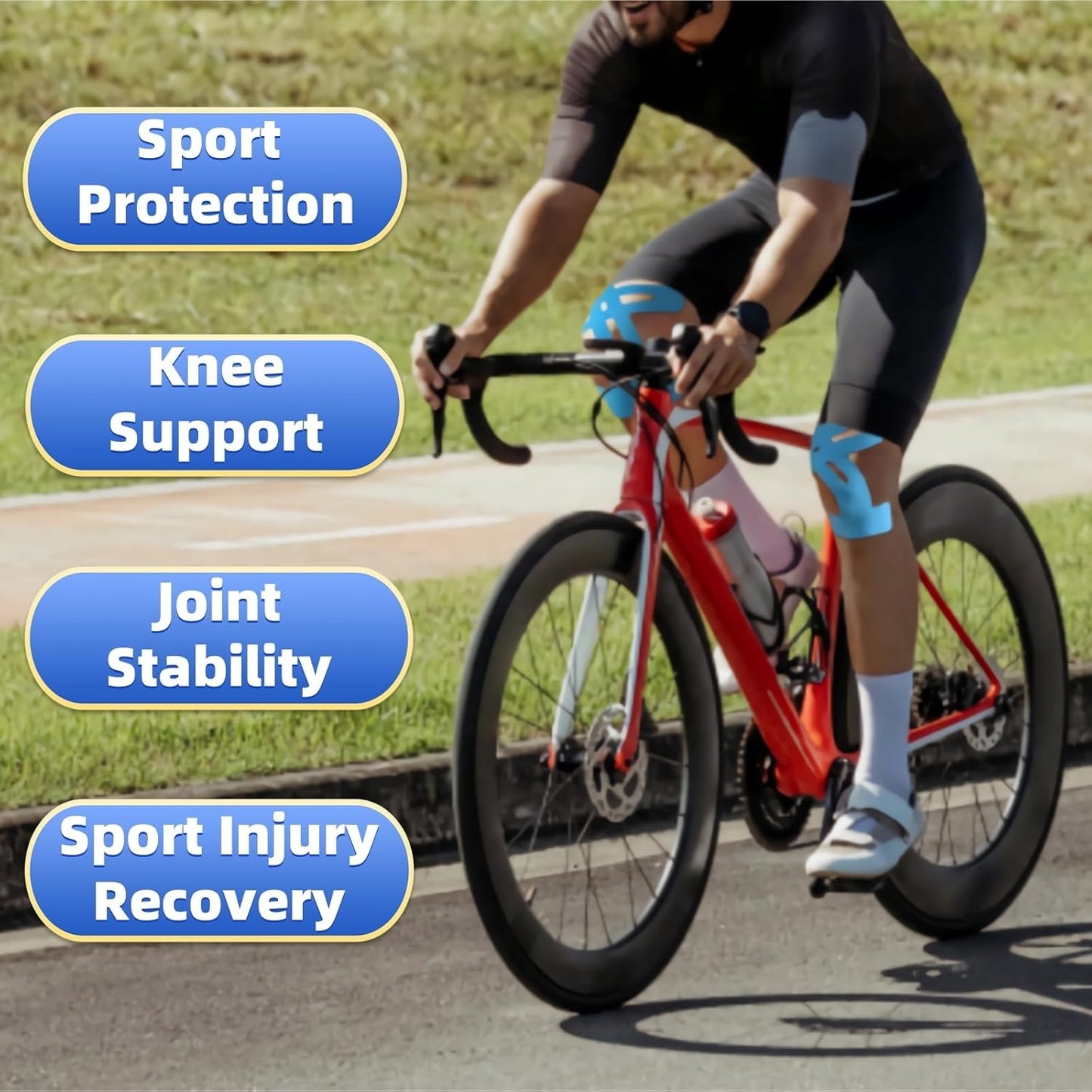 KneeFlex™ – Voorgesneden kinesiologietape voor knieën (6 rollen) | 50% korting