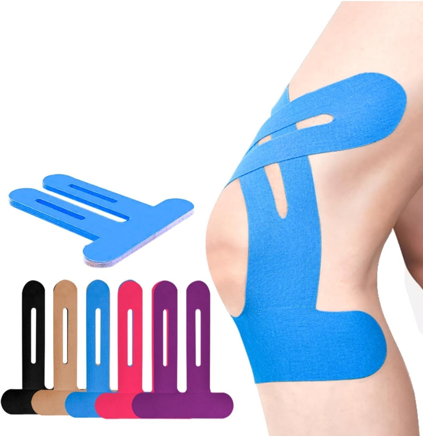 KneeFlex™ – Voorgesneden kinesiologietape voor knieën (6 rollen) | 50% korting