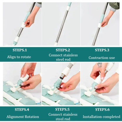 EasyWish™ – De slimme vlakke dweil met roestvrijstalen steel voor moeiteloos schoonmaken | 50% KORTING