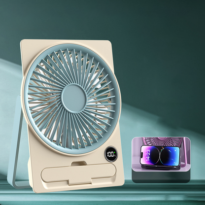 Ultradunne, oplaadbare miniventilator met USB-poort