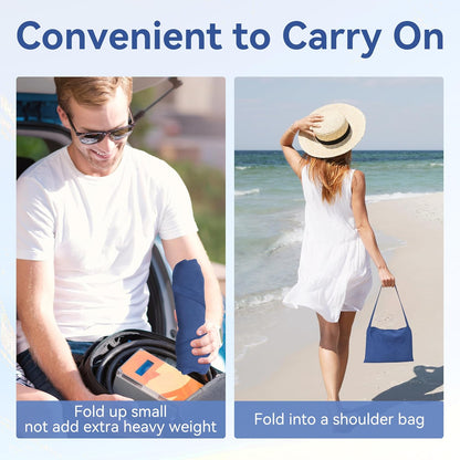 Ligstoelhanddoek in tas met opbergvakken