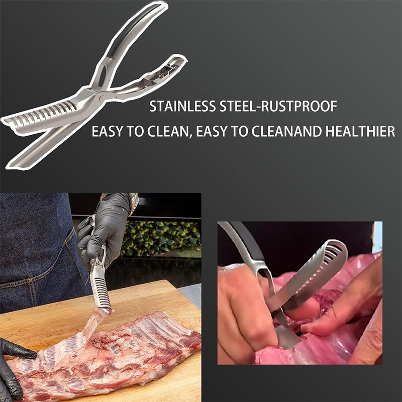 GrillMasterPro™ roestvrijstalen BBQ tang - Perfecte grip voor ribbetjes & meer | 1+1 GRATIS