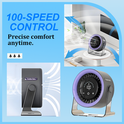 CoolFlex™ 100-snelheden mini-bureauventilator met digitaal display