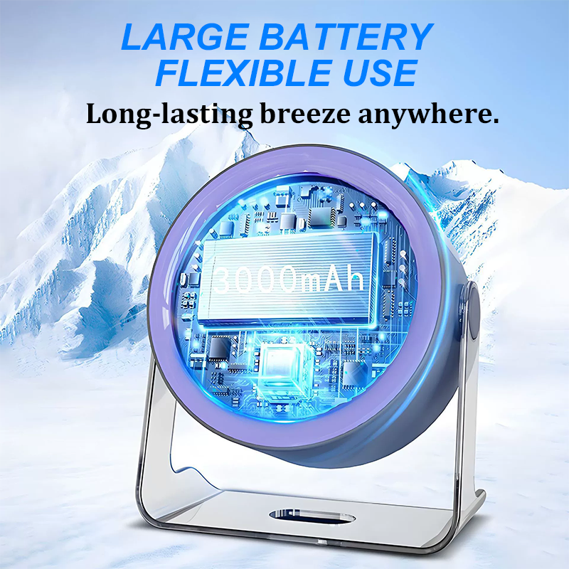 CoolFlex™ 100-snelheden mini-bureauventilator met digitaal display