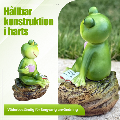 FrogLux® Charmig Läsande Grodstaty | 50% KORTING