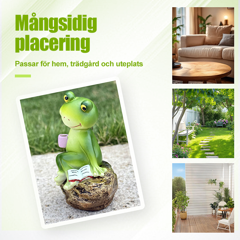 FrogLux® Charmig Läsande Grodstaty | 50% KORTING