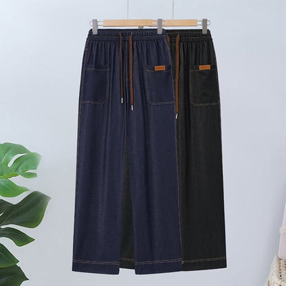 HighRise – Hoge taillebroek met rechte pijpen en trekkoord