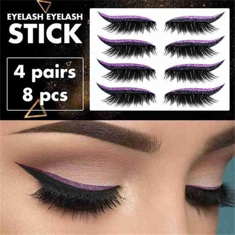 GlamLash – Herbruikbare zelfklevende eyeliner & wimperstickers met glitter | 1+1 GRATIS