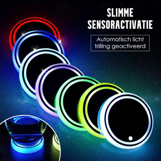 AutoGlow – 7-kleurige LED bekerhouderpad voor auto's