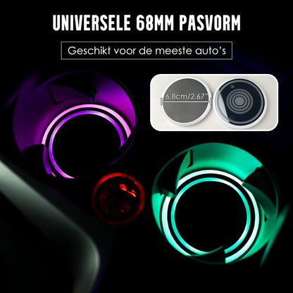 AutoGlow – 7-kleurige LED bekerhouderpad voor auto's