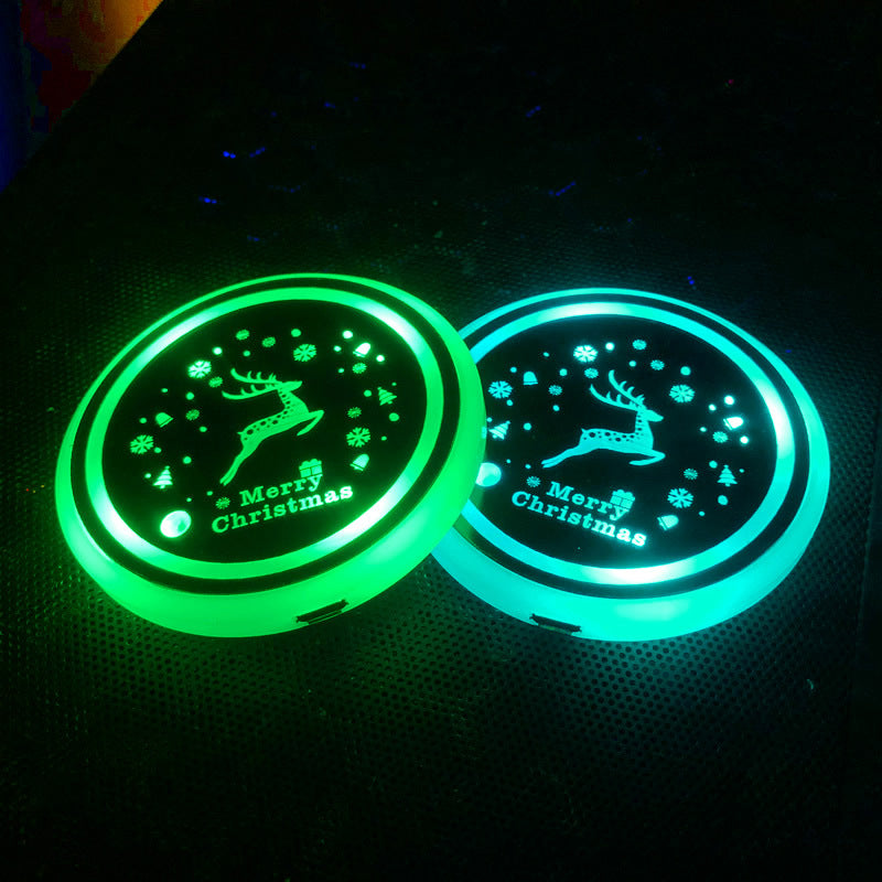 AutoGlow – 7-kleurige LED bekerhouderpad voor auto's