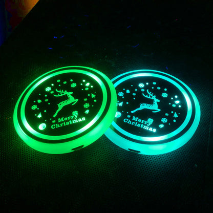 AutoGlow – 7-kleurige LED bekerhouderpad voor auto's