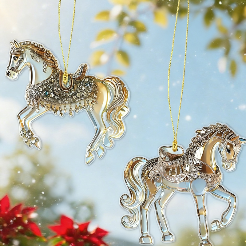 GoldenGallop – Acryl hanger in paardenvorm