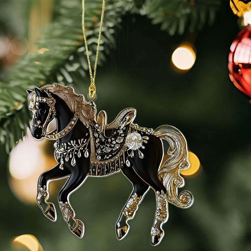 GoldenGallop – Acryl hanger in paardenvorm