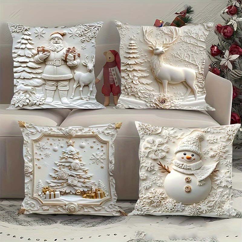 NordForm – Elegante kerstkussenslopen | Set van 4