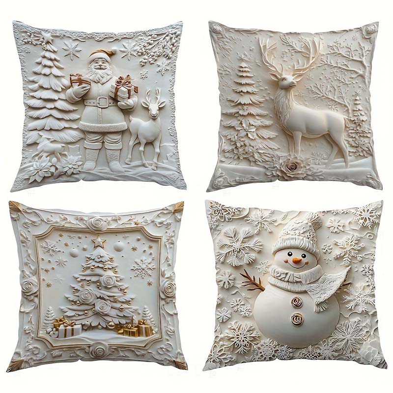 NordForm – Elegante kerstkussenslopen | Set van 4