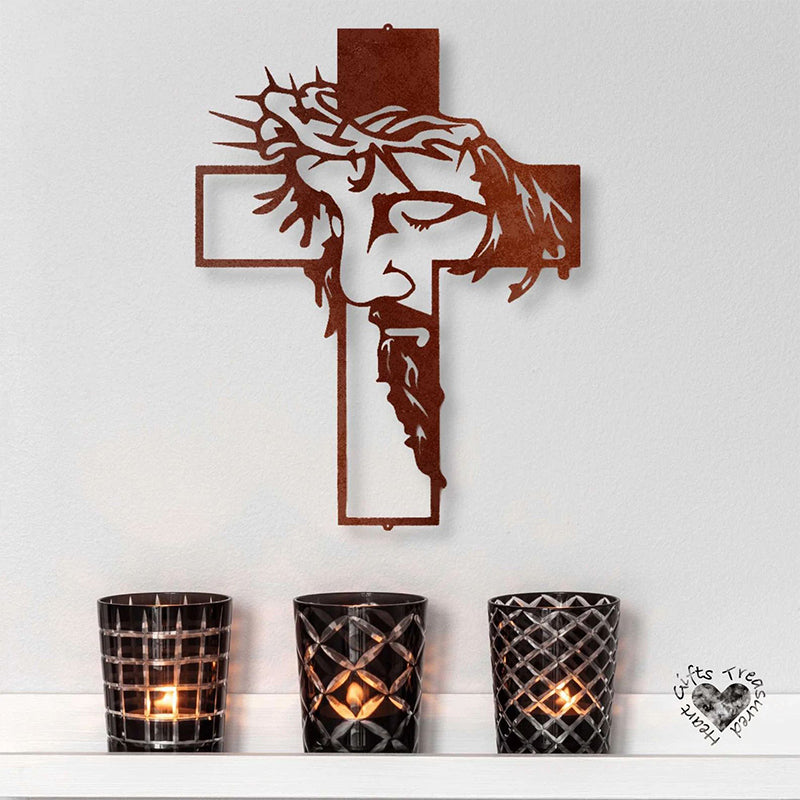 FaithCraft – Metalen wanddecoratie met Jezuskruis | 1+1 GRATIS