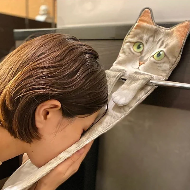 PurrTowel – Schattige kattenhanddoek | 1+1 GRATIS