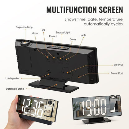 LumoTime – LED-spiegelprojectiewekker | 50% KORTING