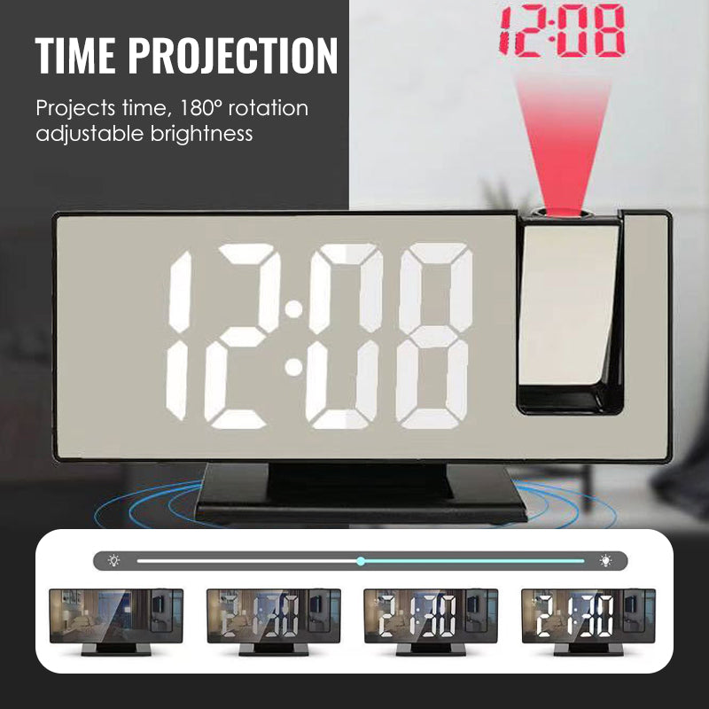 LumoTime – LED-spiegelprojectiewekker | 50% KORTING