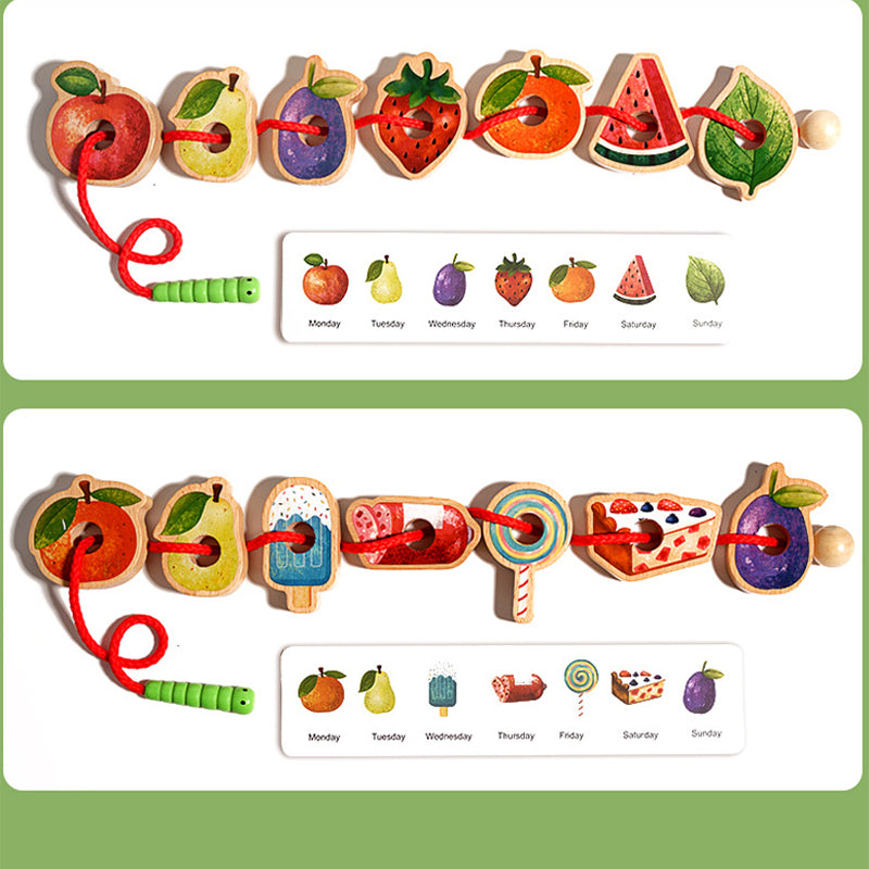 MiniMondo – Houten Rijgspel Rups | 50% KORTING