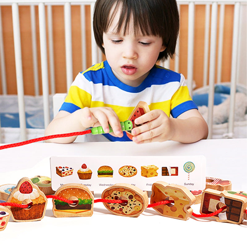MiniMondo – Houten Rijgspel Rups | 50% KORTING