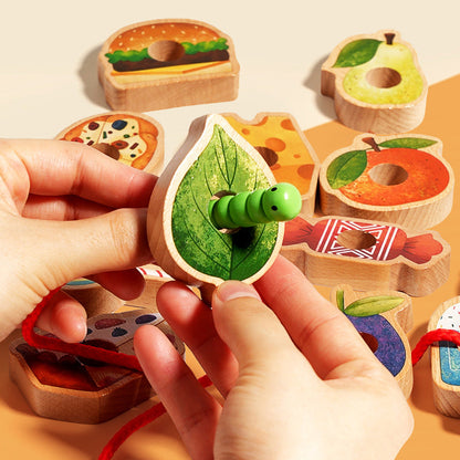 MiniMondo – Houten Rijgspel Rups | 50% KORTING