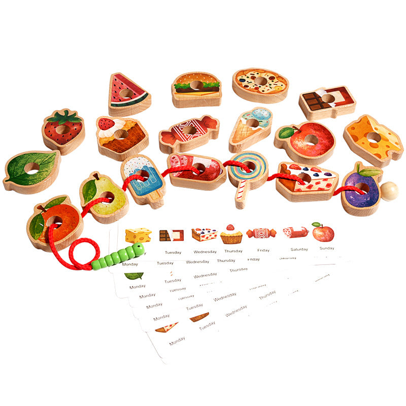 MiniMondo – Houten Rijgspel Rups | 50% KORTING