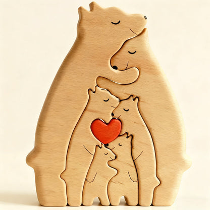 CozyBear – Houten puzzel ornament “Berenfamilie” | 50% KORTING