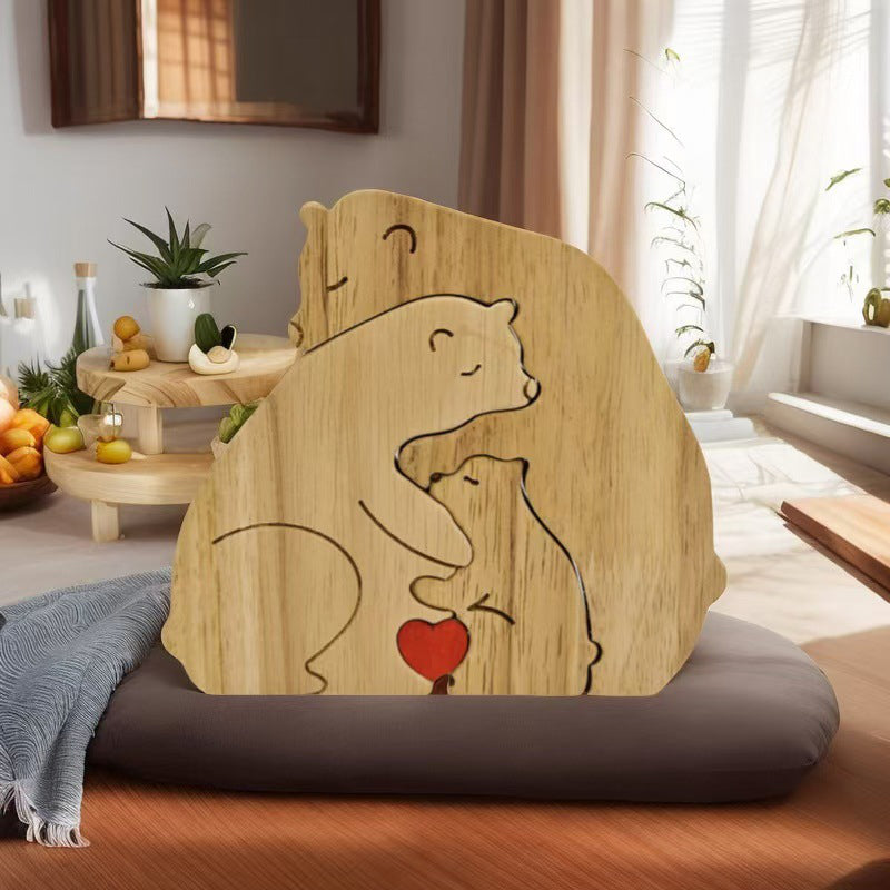 CozyBear – Houten puzzel ornament “Berenfamilie” | 50% KORTING