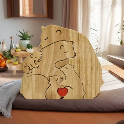 CozyBear – Houten puzzel ornament “Berenfamilie” | 50% KORTING