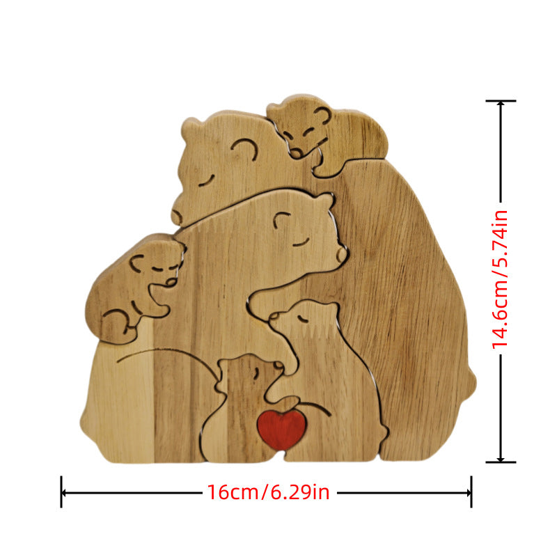 CozyBear – Houten puzzel ornament “Berenfamilie” | 50% KORTING