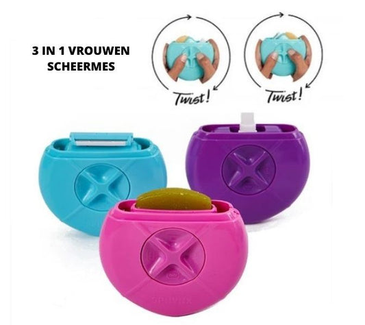 3 in 1 scheerset - scheermes water zeep - reis scheermes - scheermesjes vrouw - mini scheermes